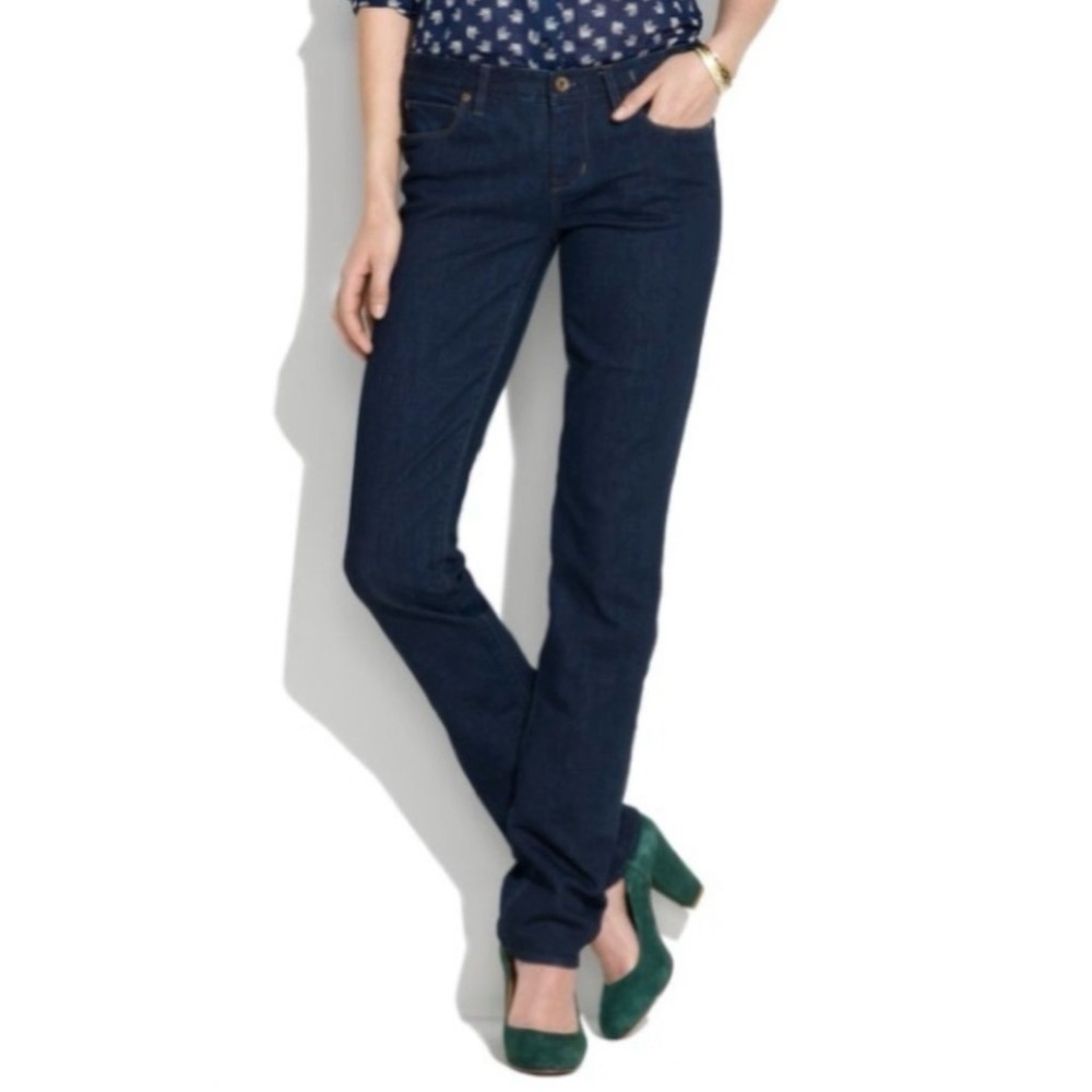 Madewell Women’s Rail Straight Jeans AL793 Size 25x34 In Dark Wash NWT